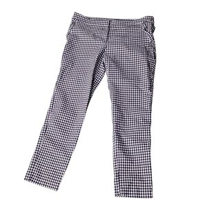 Cynthia Rowley Navy Blue White Check Pants